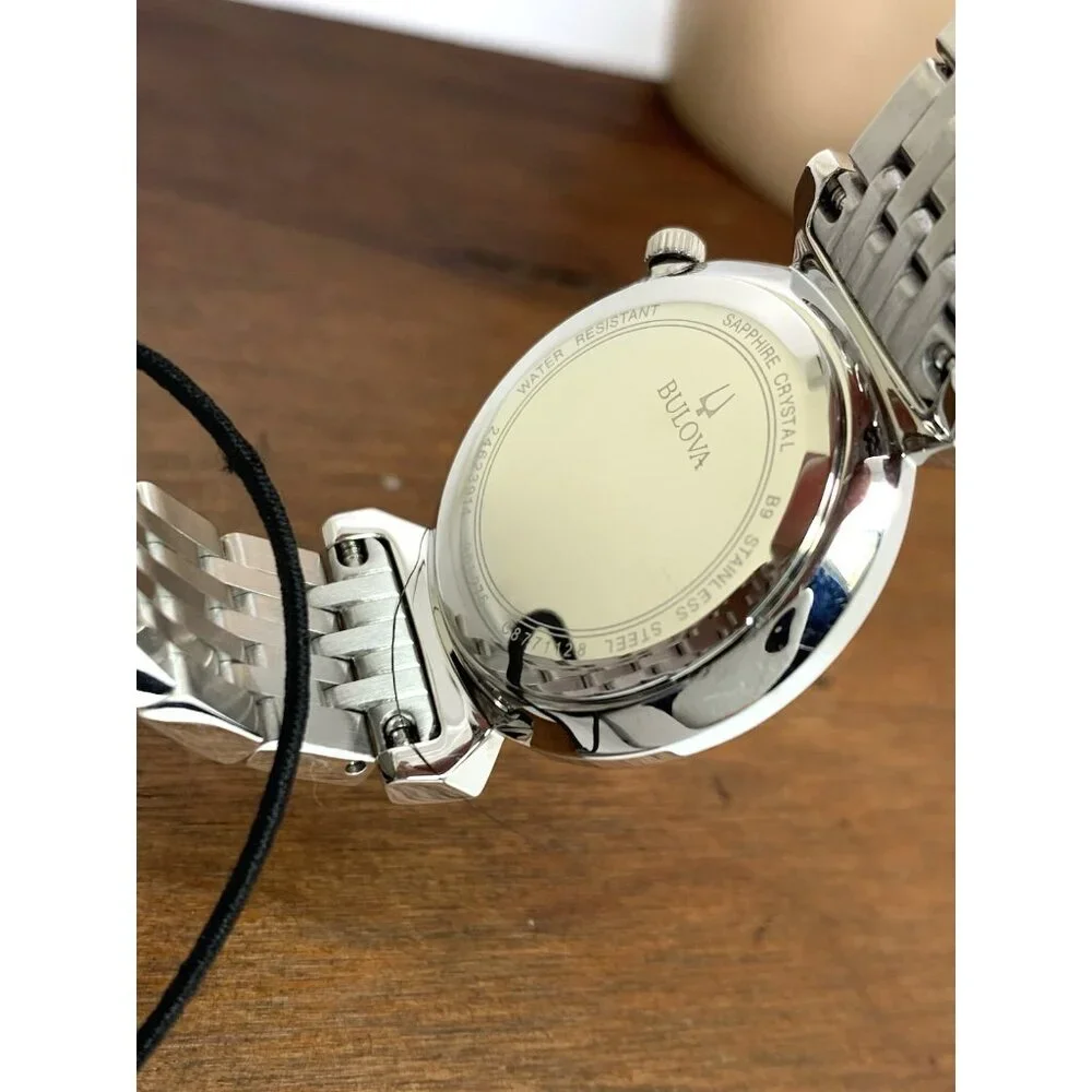Bulova Women's Watch 96L275 Regatta Quartz Roman White Dial Silver Steel 30mm